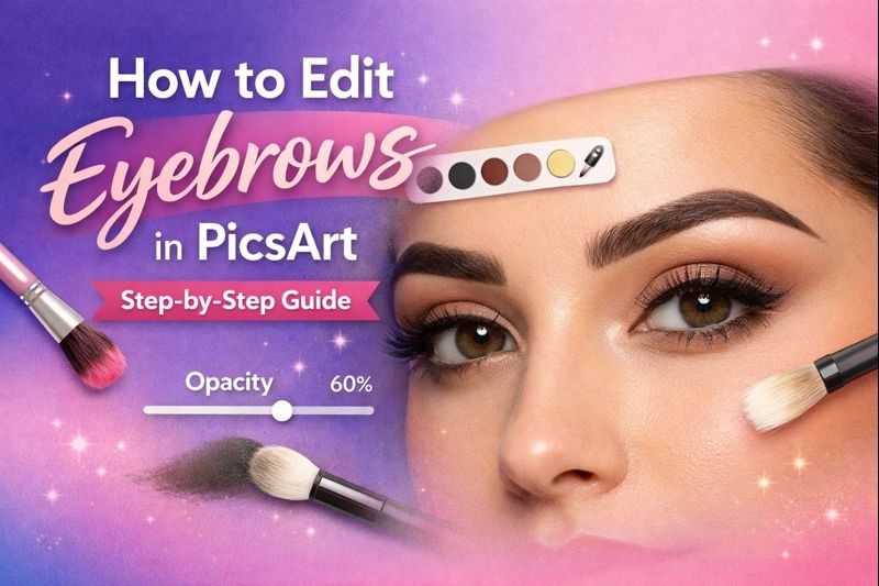 How to Edit Eyebrows in PicsArt